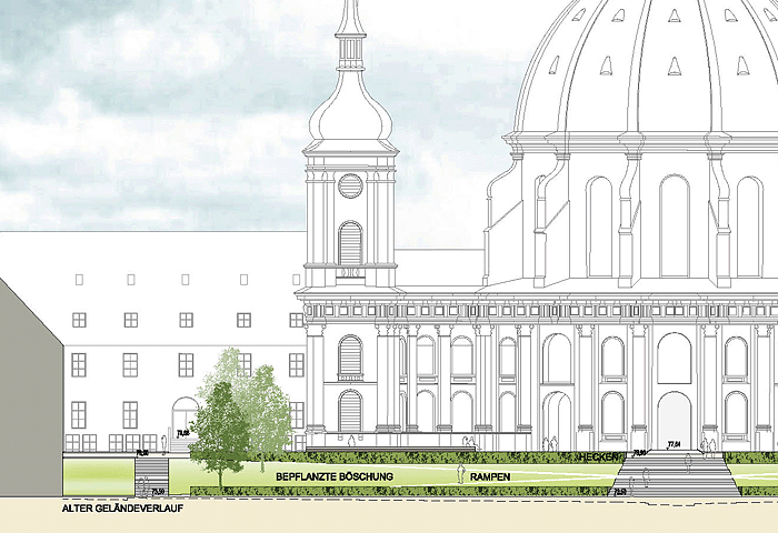 Landschaftsarchitekturplan Wettbewerb Kloster Ettal, OTTO A. BERTRAM, Landschaftsarchitekt